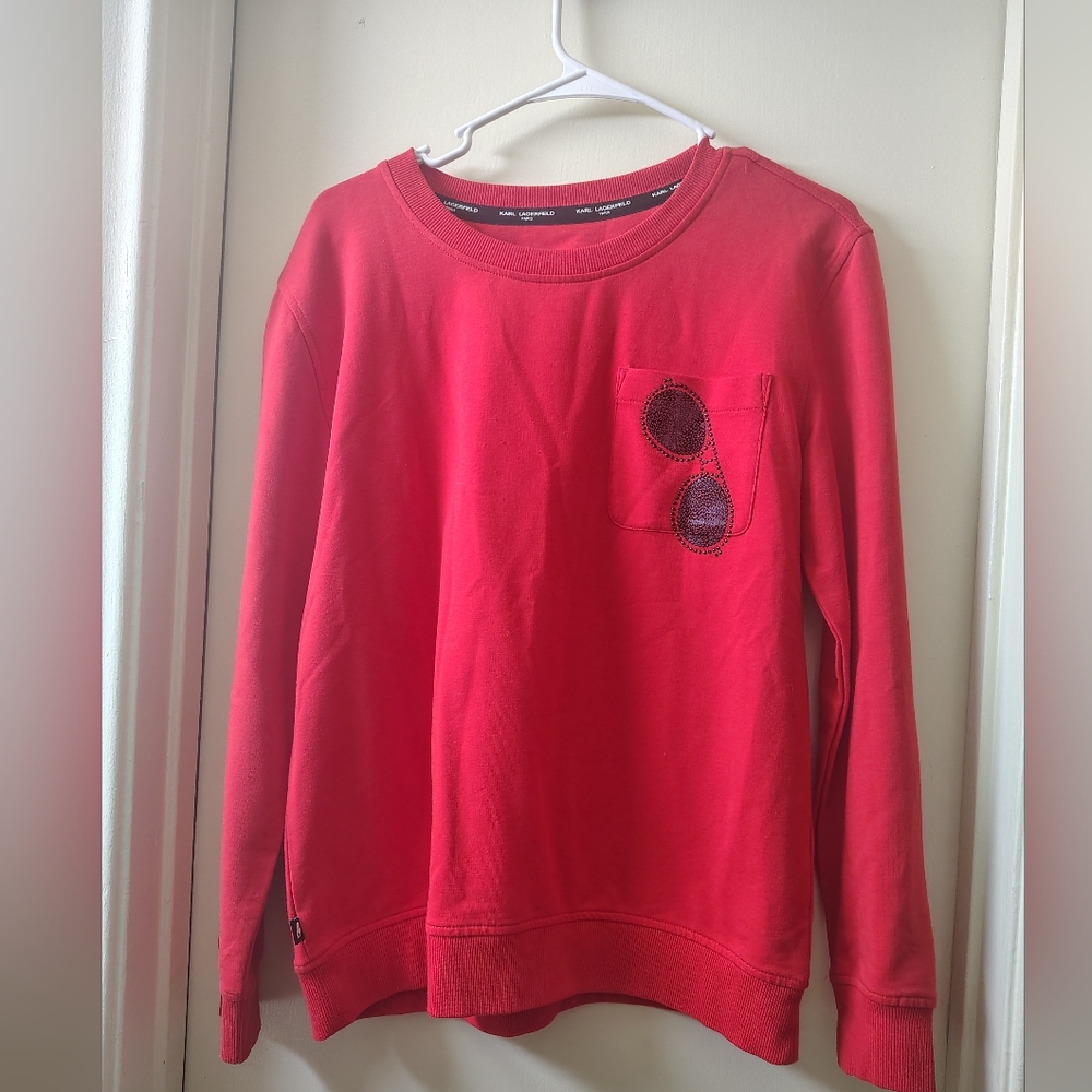 Karl Lagerfeld Orange Boxy Long Sleeve Sweatshirt